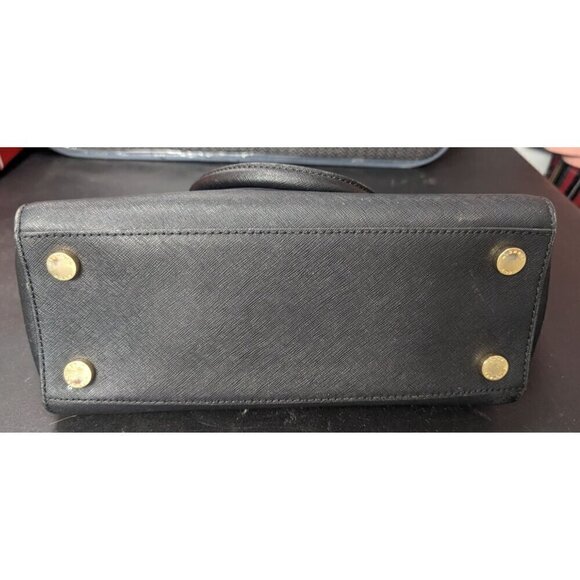Michael Kors 30S3GLMS2L Selma Medium Top Zip Satchel Selma Black Handbag 13in - Picture 4 of 14
